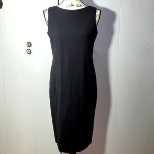 Lauren Ralph Lauren- Gorg. Womens Wool Black Midi Sheath Dress Sz. 10 Petite